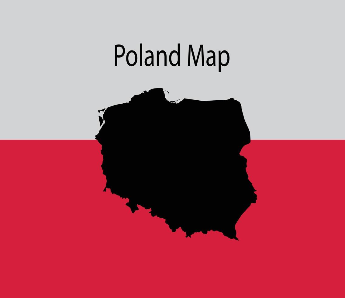 Polonia mapa ilustración vectorial en el fondo de la bandera nacional vector