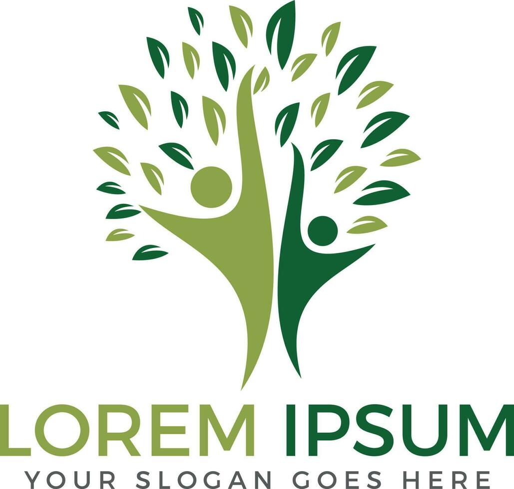 Life Tree logo. People and family tree logo design. vector