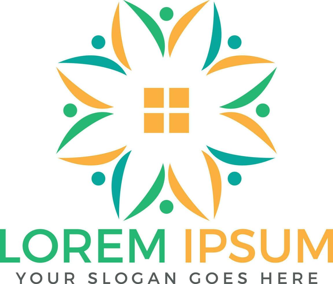 Community home logo. Adoption and community care center. vector