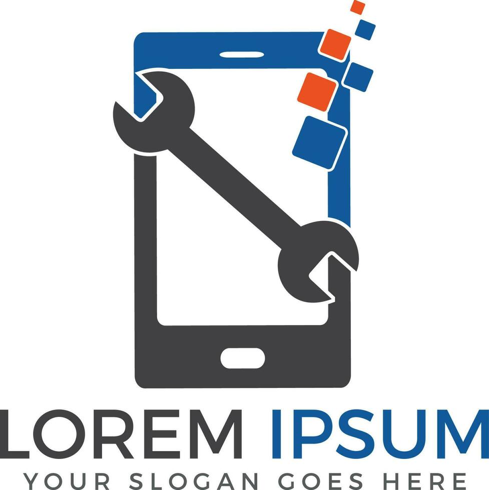 Mobile Phone Repair Logo Design Element. vector