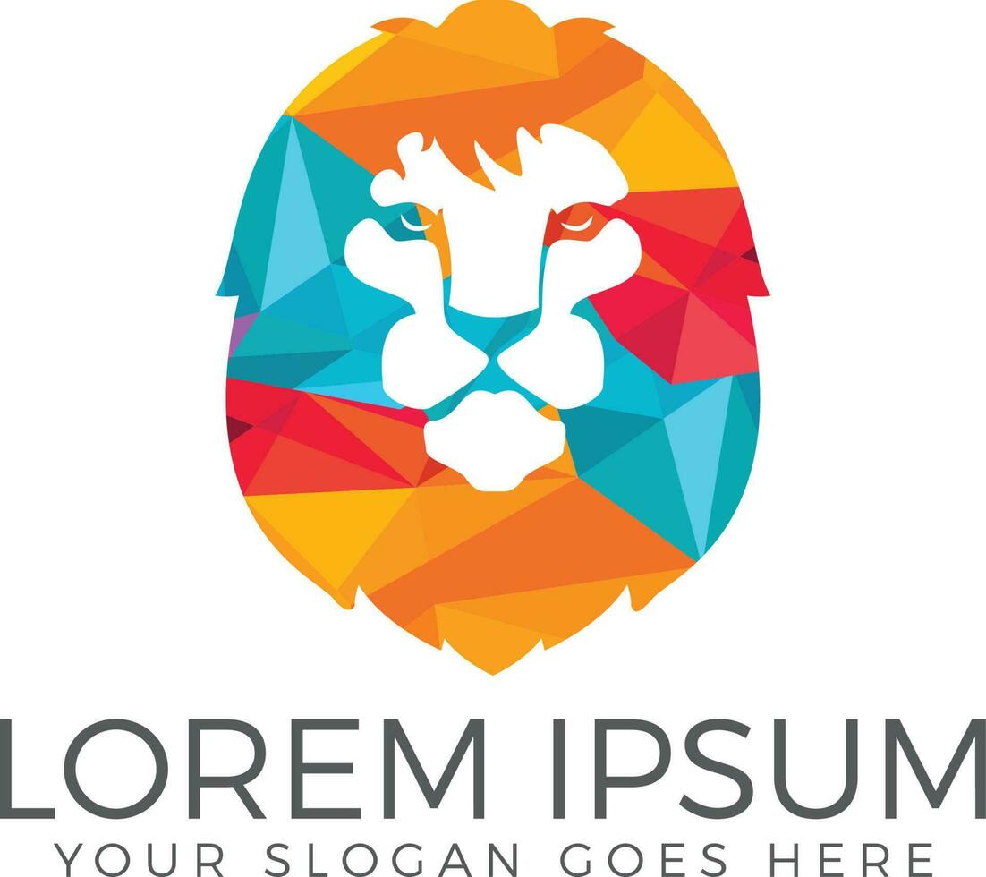 Lion head vector logo.