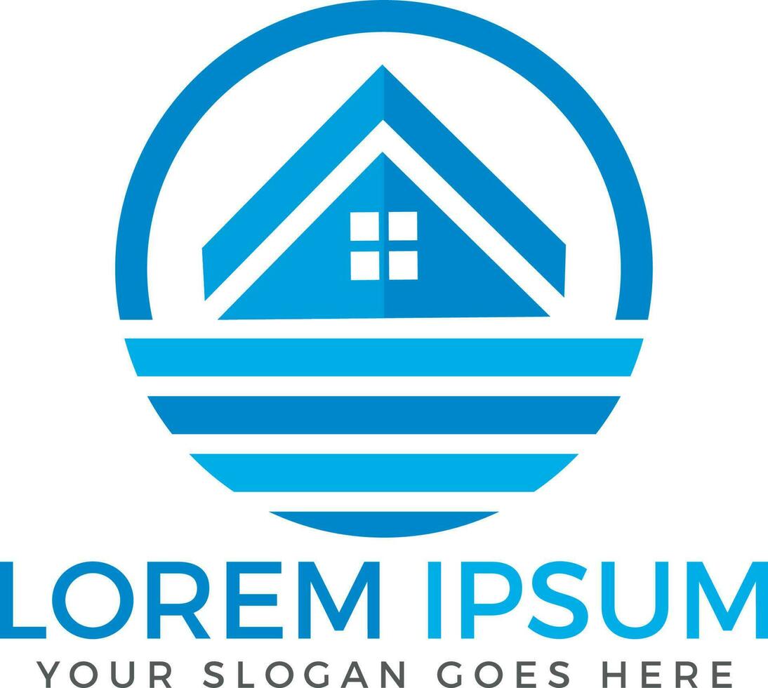 Beach House vector logo design.
