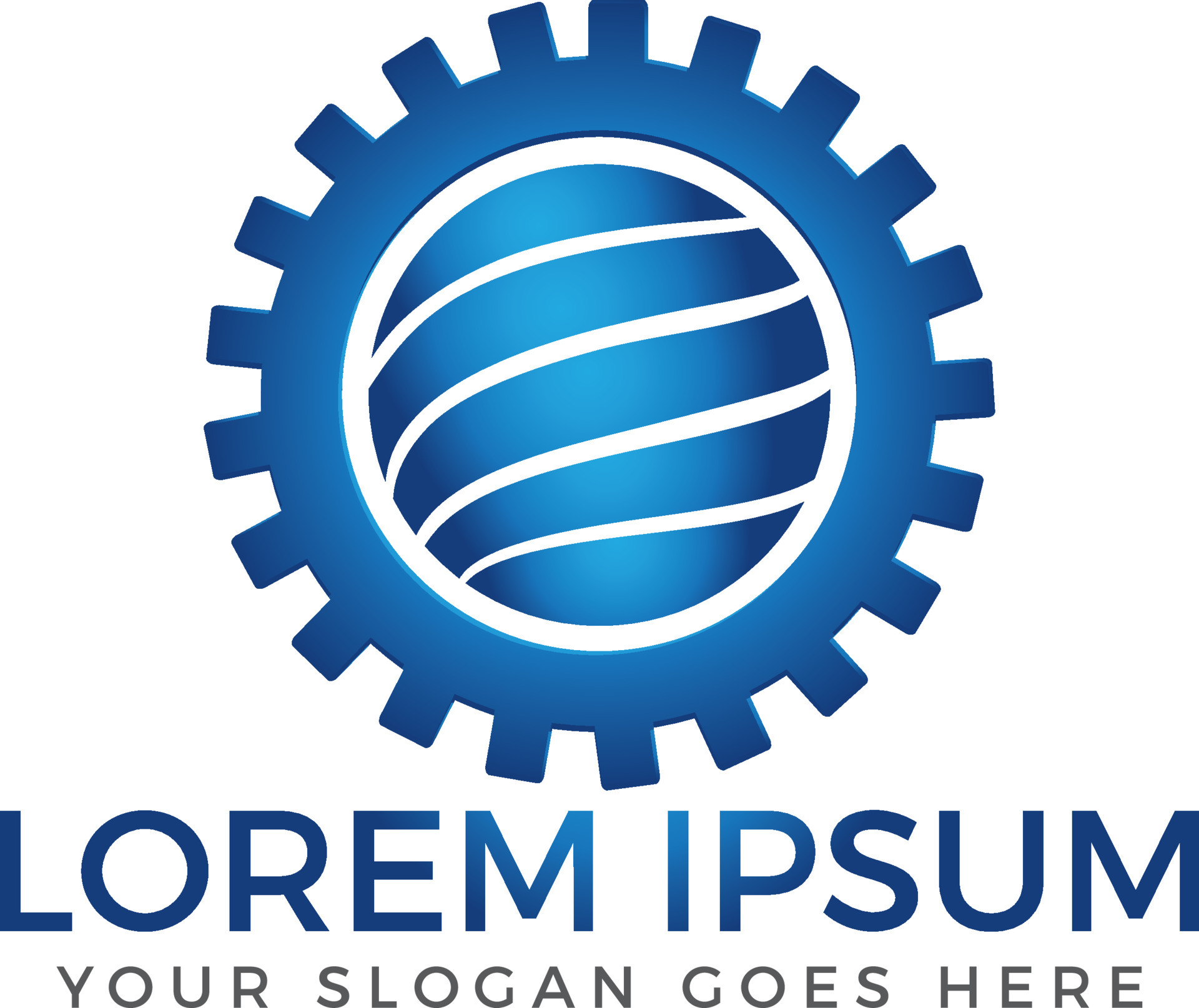 Globe and gear logo design. Education, industrial, science and