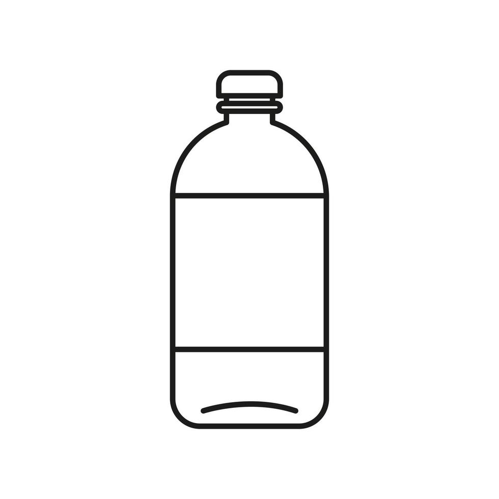 icono de botella de plástico ilustración de vector plano aislado sobre fondo blanco