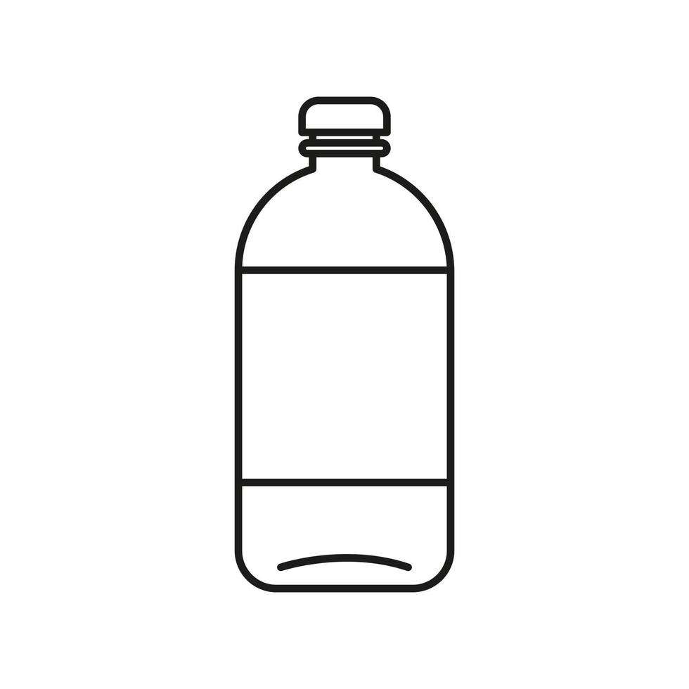 Plastic Bottle Icon Flat Vector Illustration Isolated On White Background