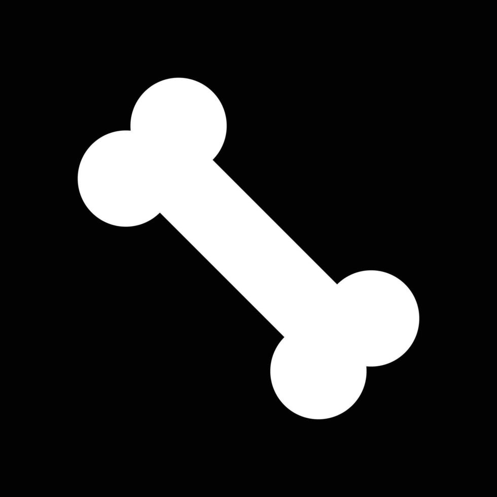 Dog Bone Vector Design Isolated White On Black Background