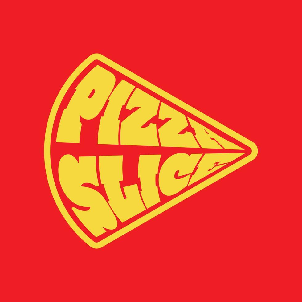 Pizza Silhouette Shape Lettering Logo Vector Design