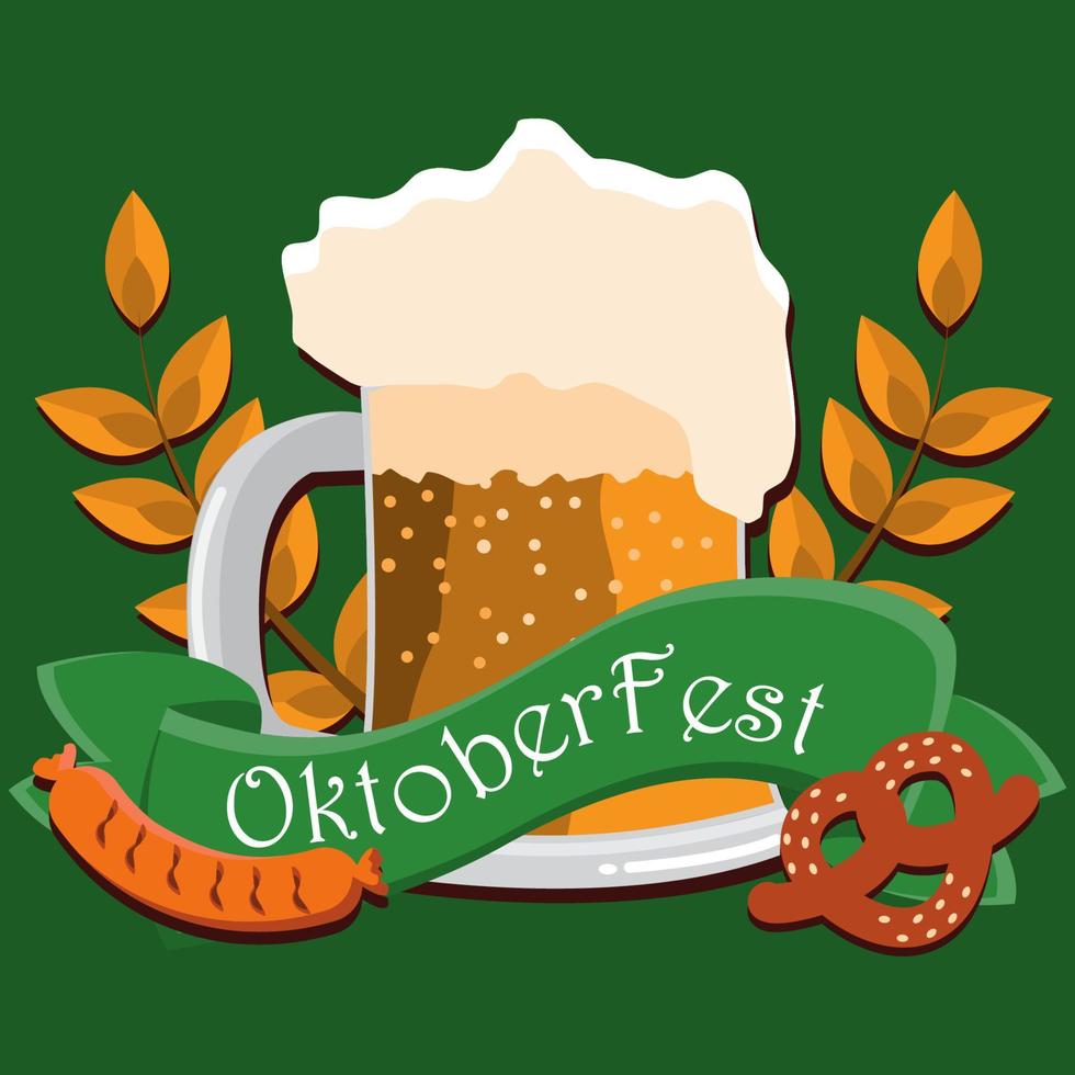 festive german tradition oktoberfest celebration vector