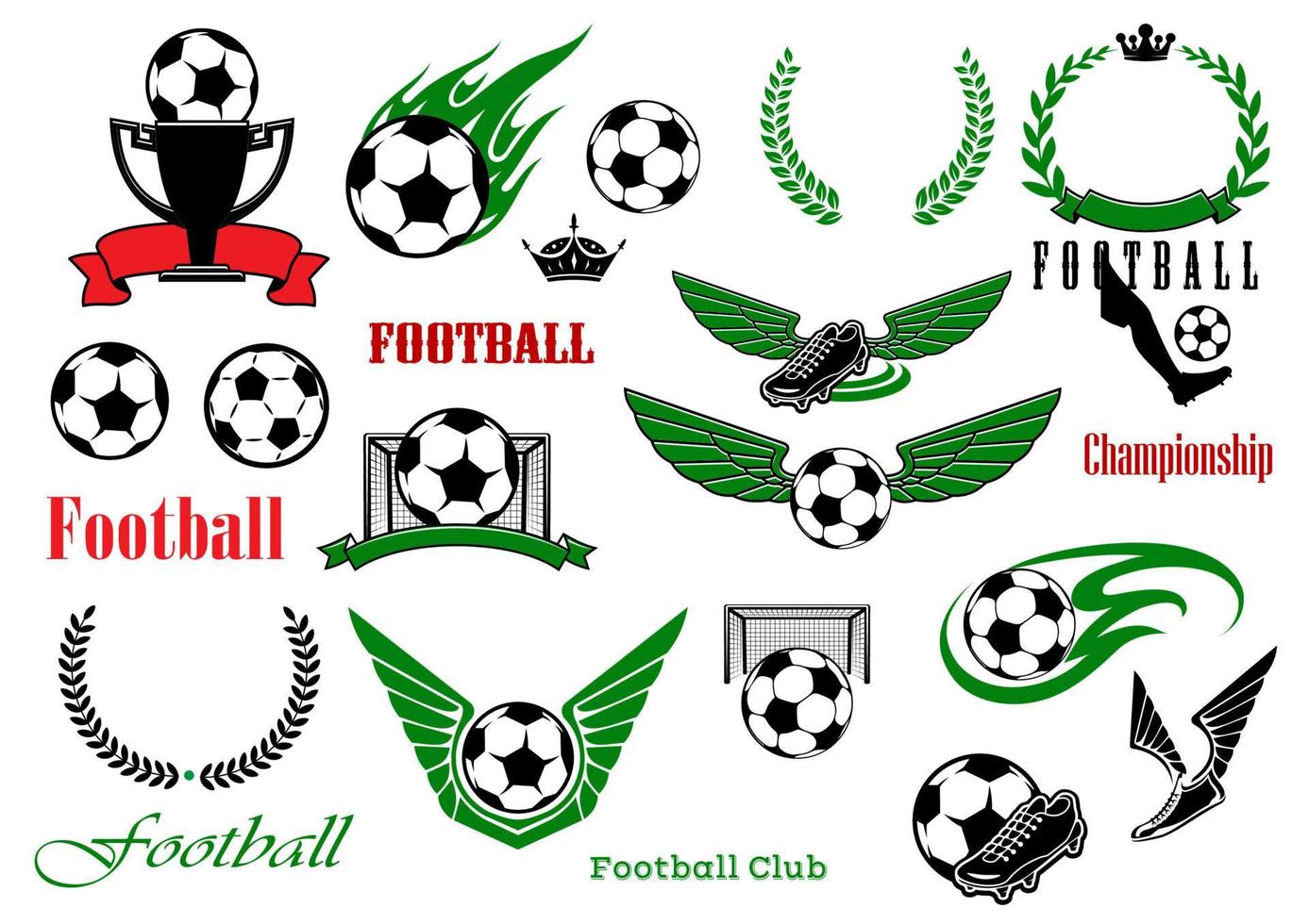 Football or soccer sport game design elements vector
