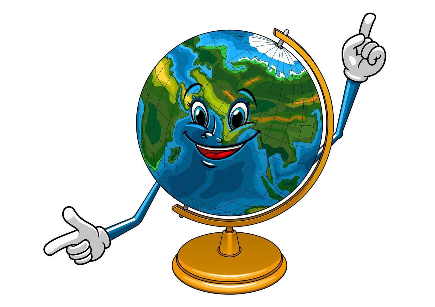 School geographical globe cartoon character vector