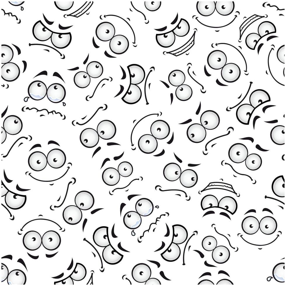 Seamless cartoon emoticon faces pattern vector