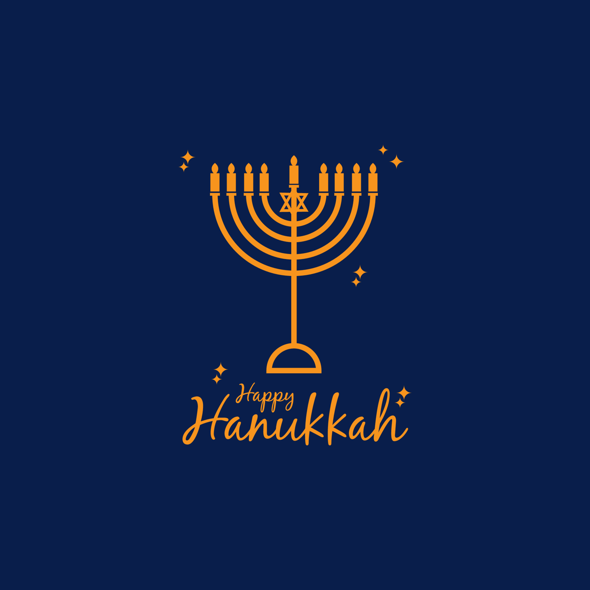 Vector illustration of Happy Hanukkah Symbol of Judaism Hanukkah Logo