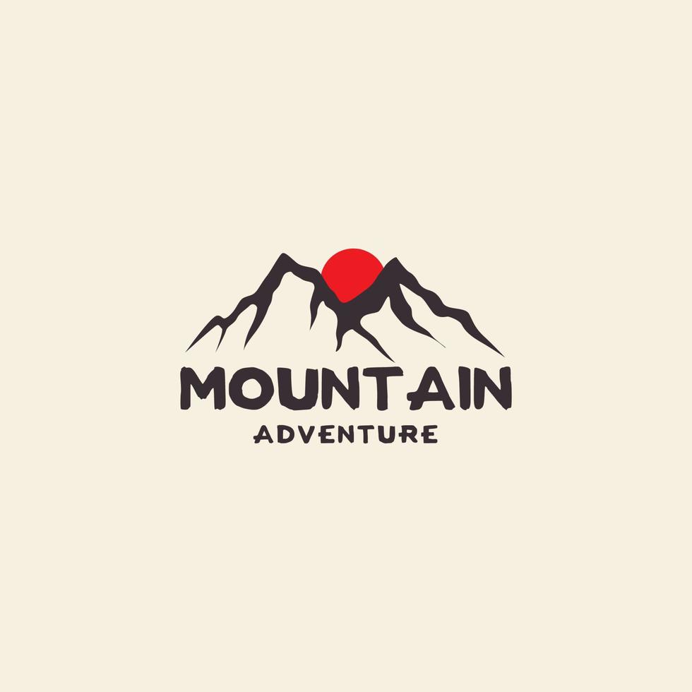 mountain logo in retro hipster style minimalist design vector