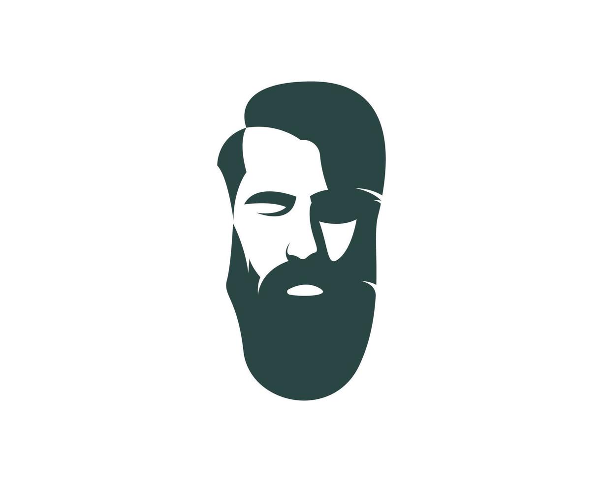 logotipo de barba de hombre vector