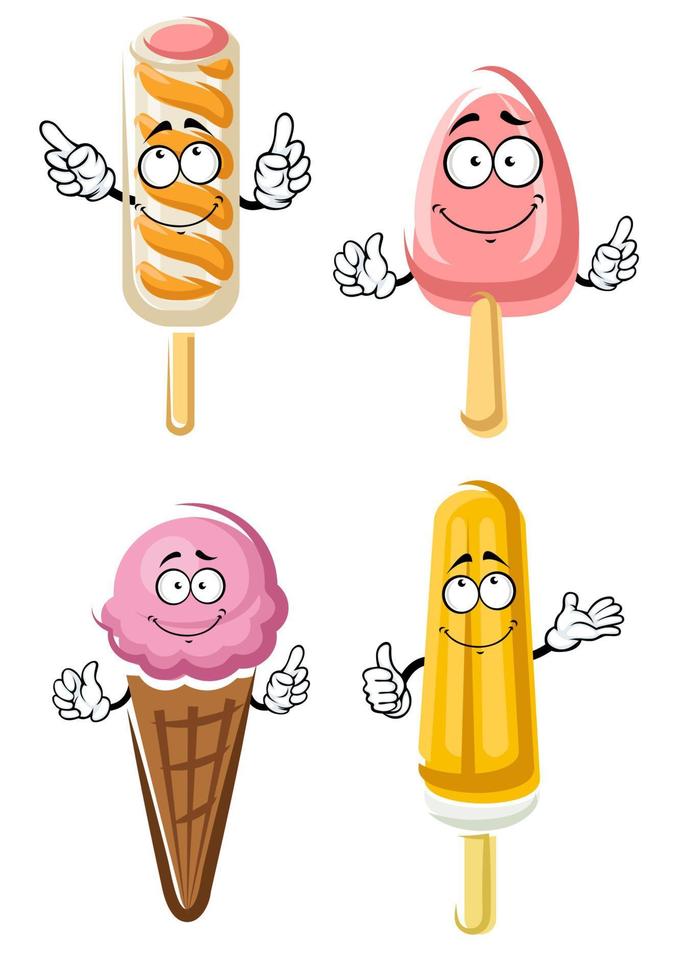 Cartoon fruity and berry ice cream vector