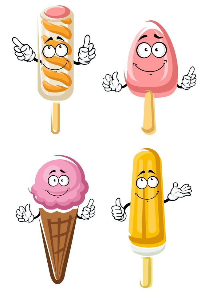 helado de frutas y bayas de dibujos animados vector