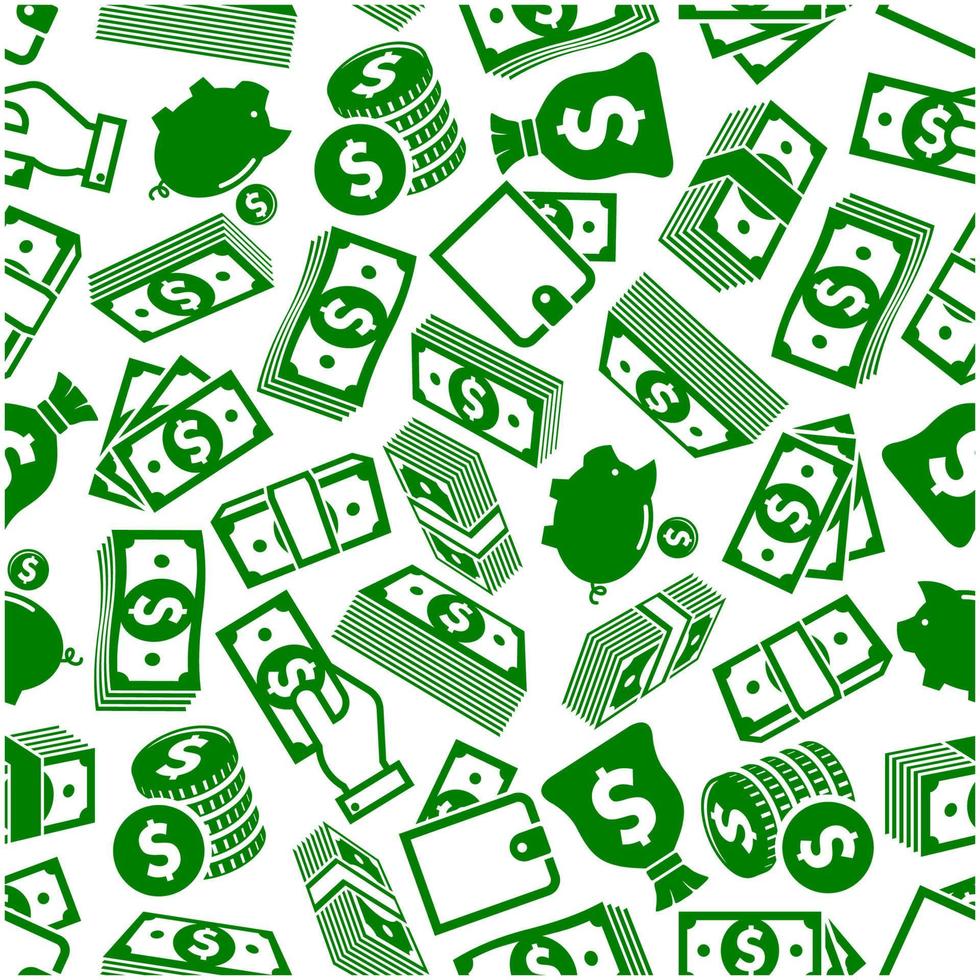 Money abundance and savings seamless pattern vector