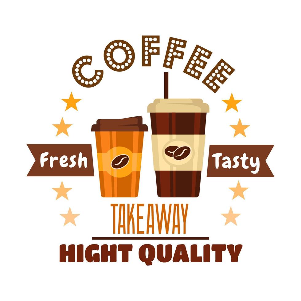 Premium takeaway coffee drinks symbol design vector