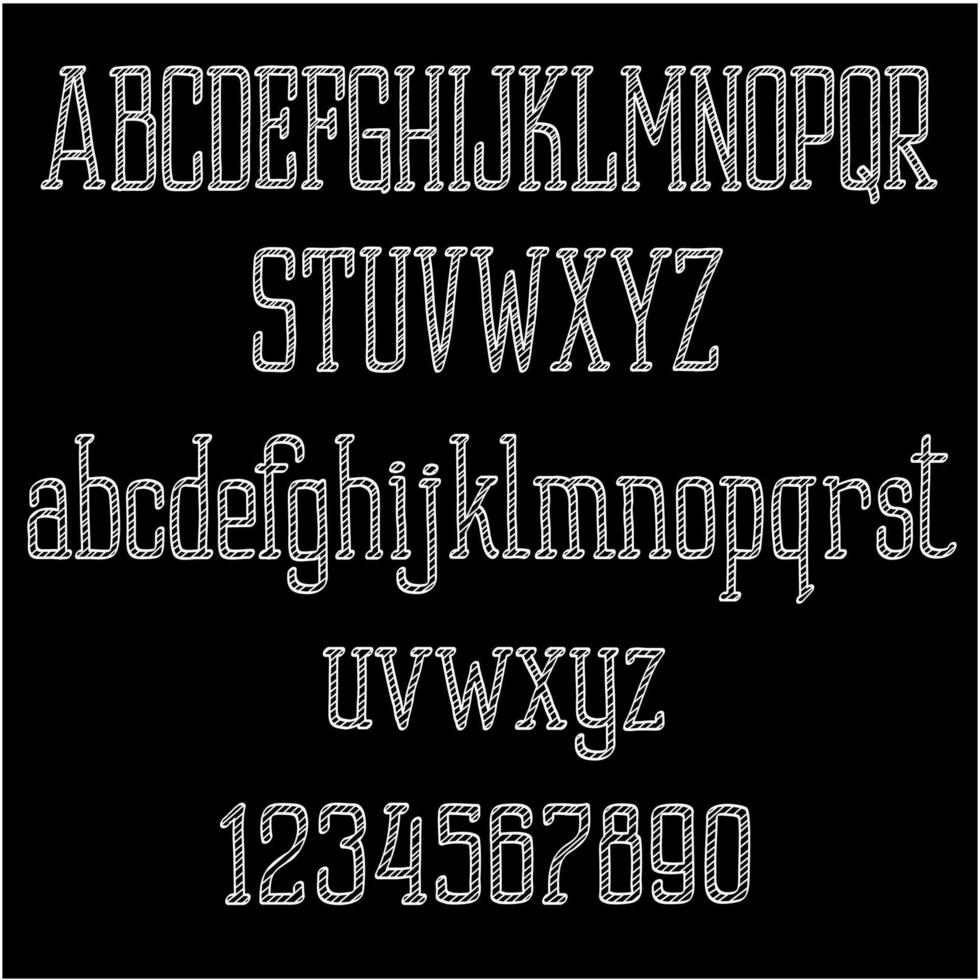 Chalk alphabet letters and numbers vector