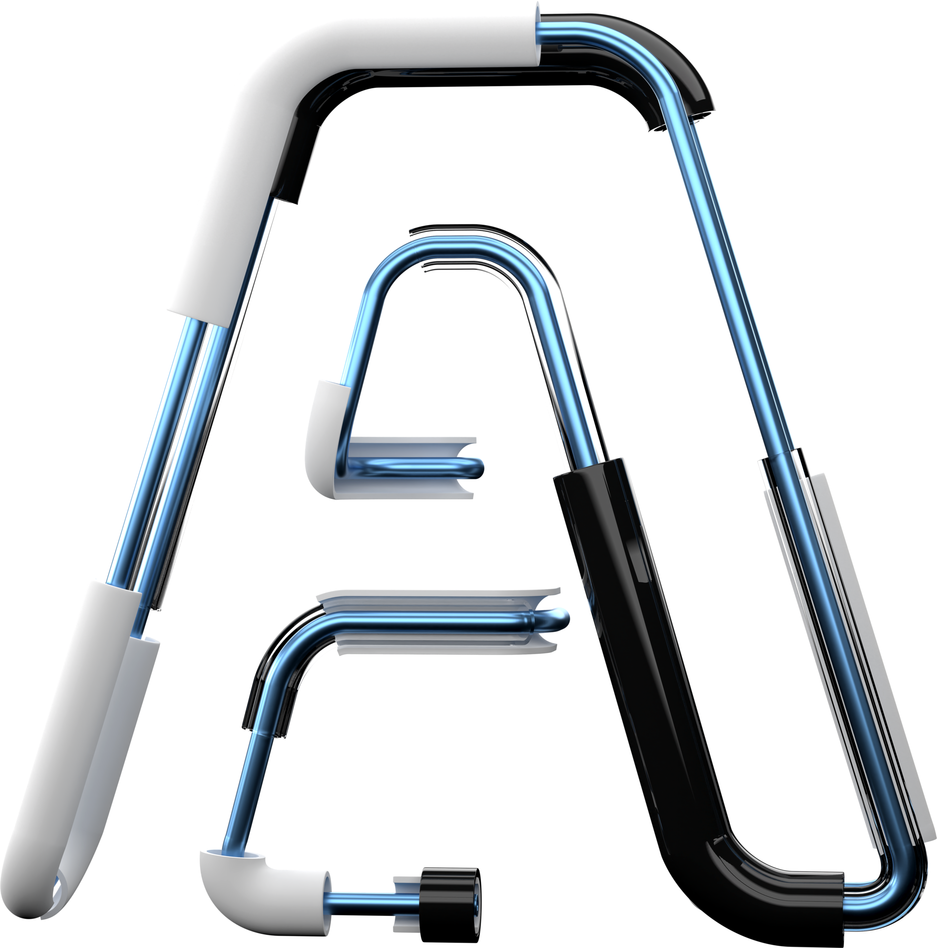 Metallic Alphabet Of Letter A 3D Stylized Text Style Font Metal Tube metallic-alphabet-of-letter-a-3d-stylized-text-style-font-metal-tube