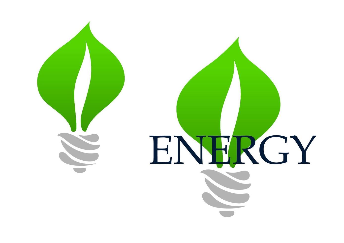 Light bulb abstract icon with green leaves vector