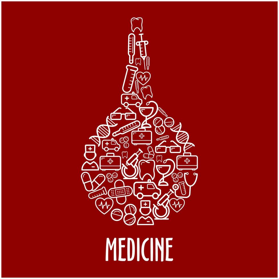Medical icons arrange in a shape of enema vector