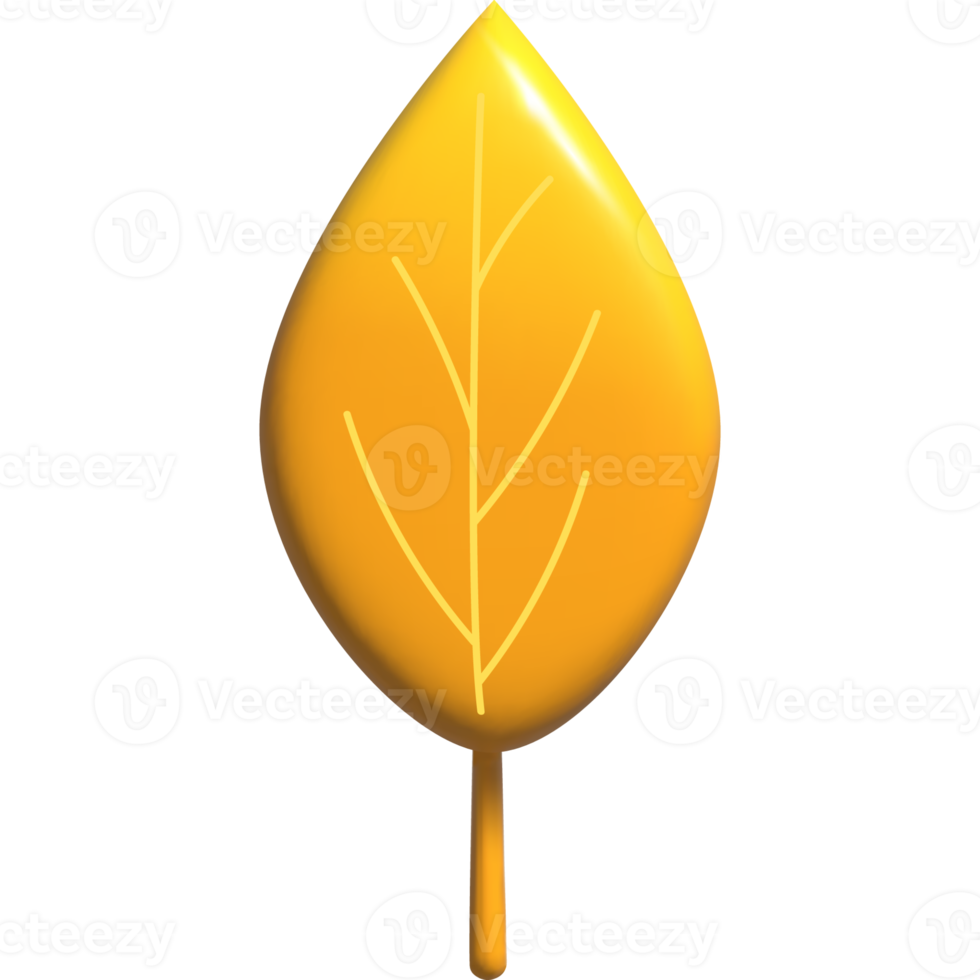 Stylized autumn 3d leaf png