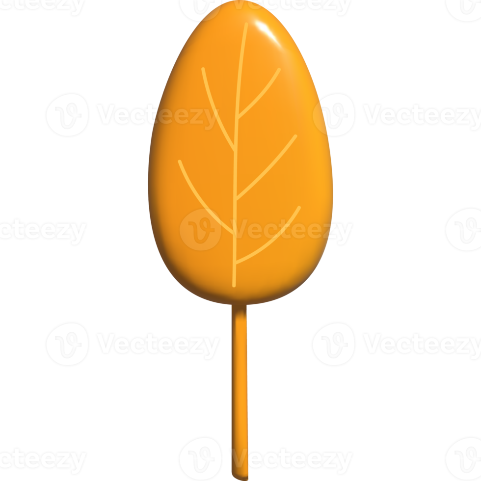 Stylized autumn 3d leaf png