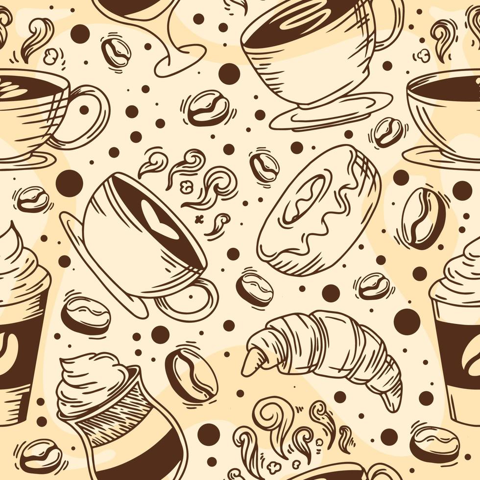 Coffee Beverage Seamless Pattern Background vector