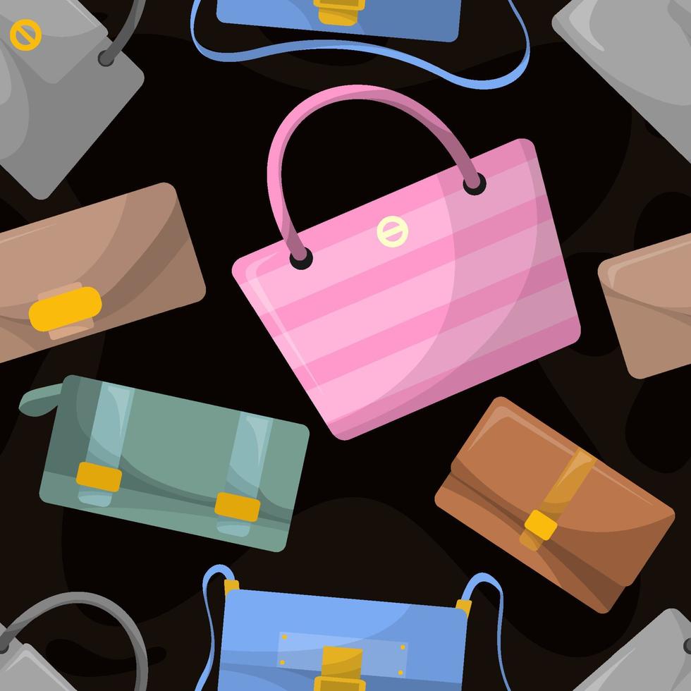 Fashion Bag Seamless Pattern Background vector