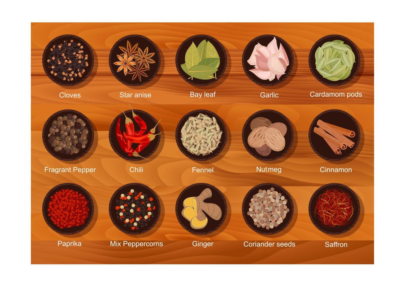 Flat flavorful spices and condiments icon vector