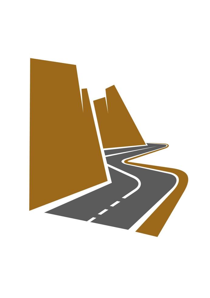 Winding mountain road or highway vector