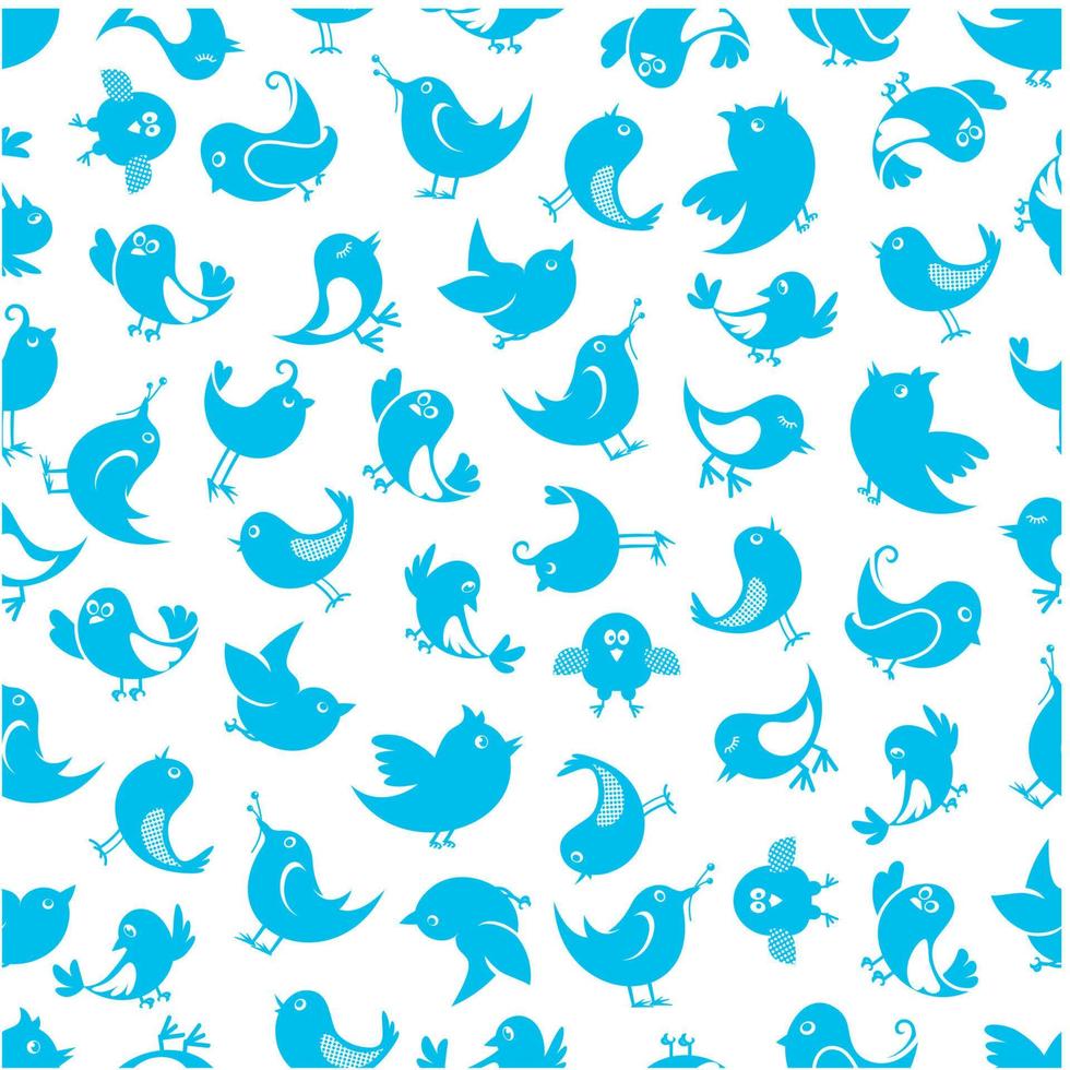 Funny little birds seamless pattern vector