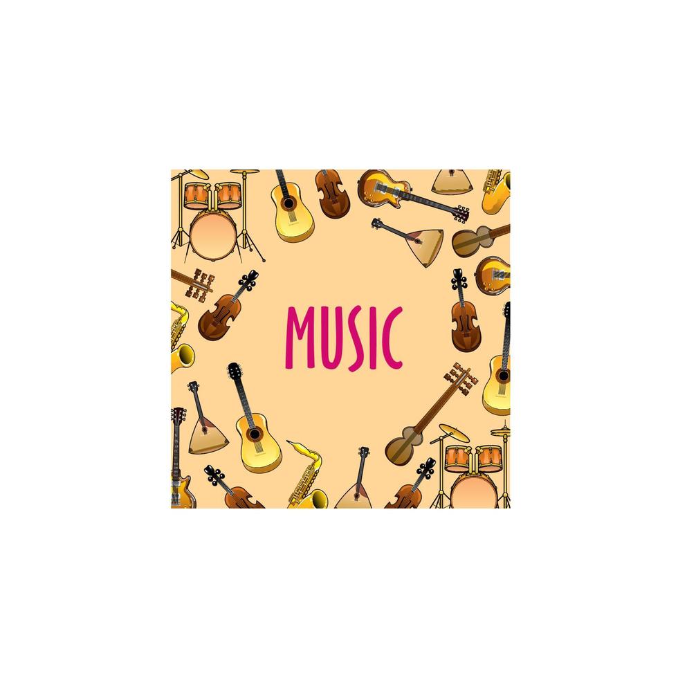Music background with classic, ethnic instruments vector