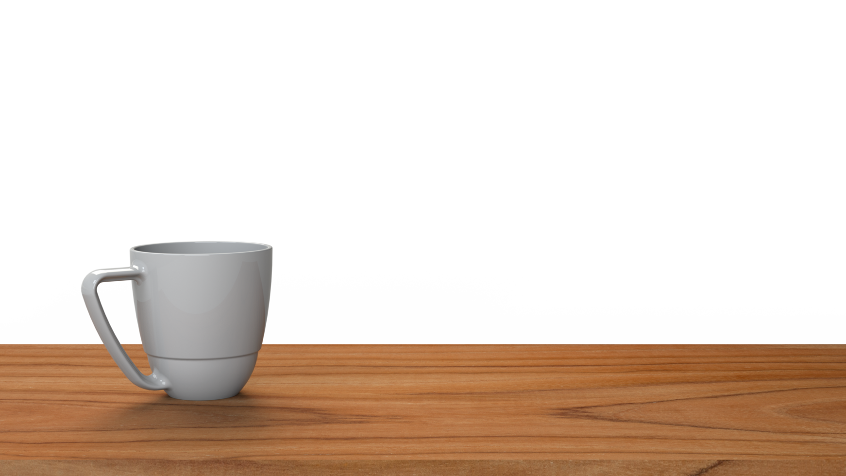 Tasse à café de rendu 3D sur table en bois png