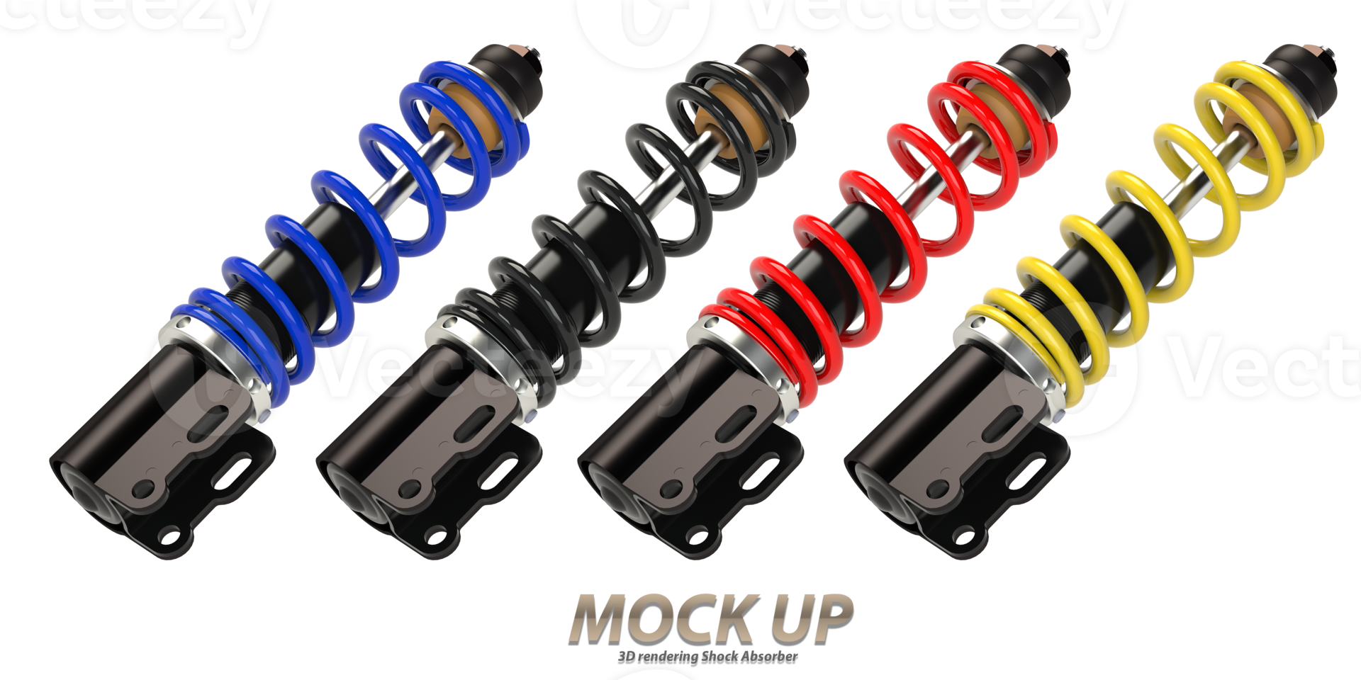 3D rendering shock absorbers used as an illustration for an advertisement png