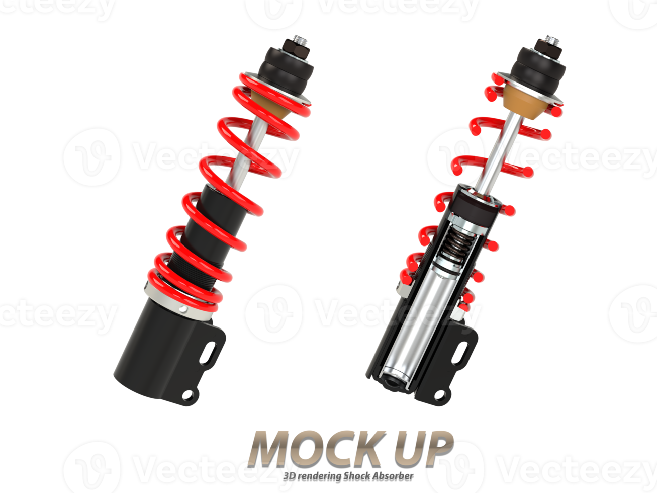 3D rendering shock absorbers used as an illustration for an advertisement png