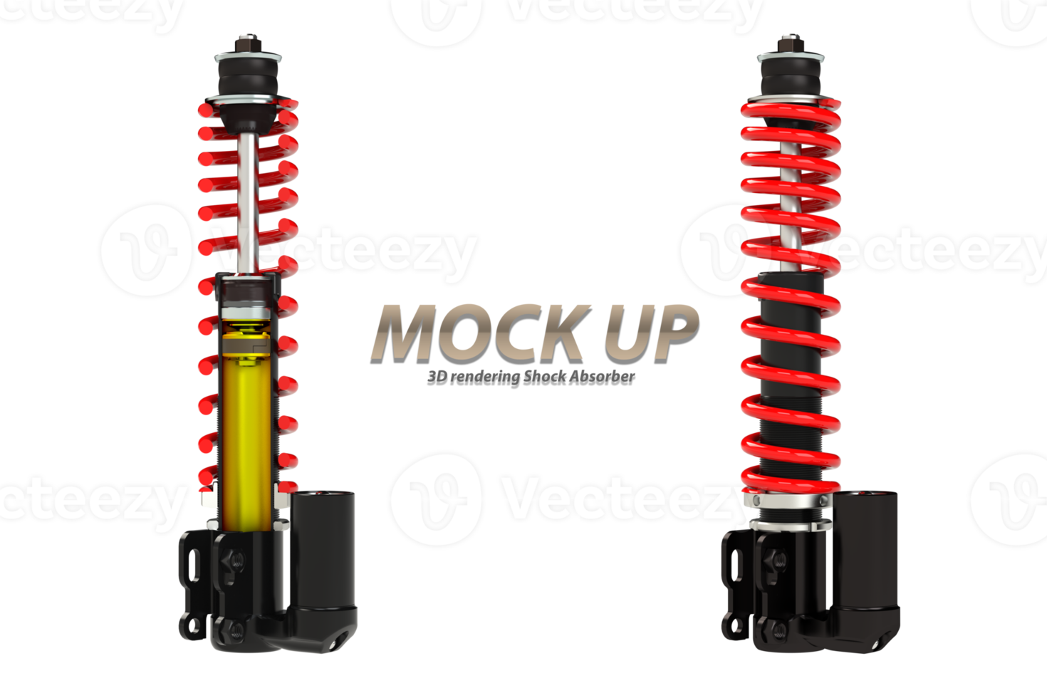 3D rendering shock absorbers used as an illustration for an advertisement png