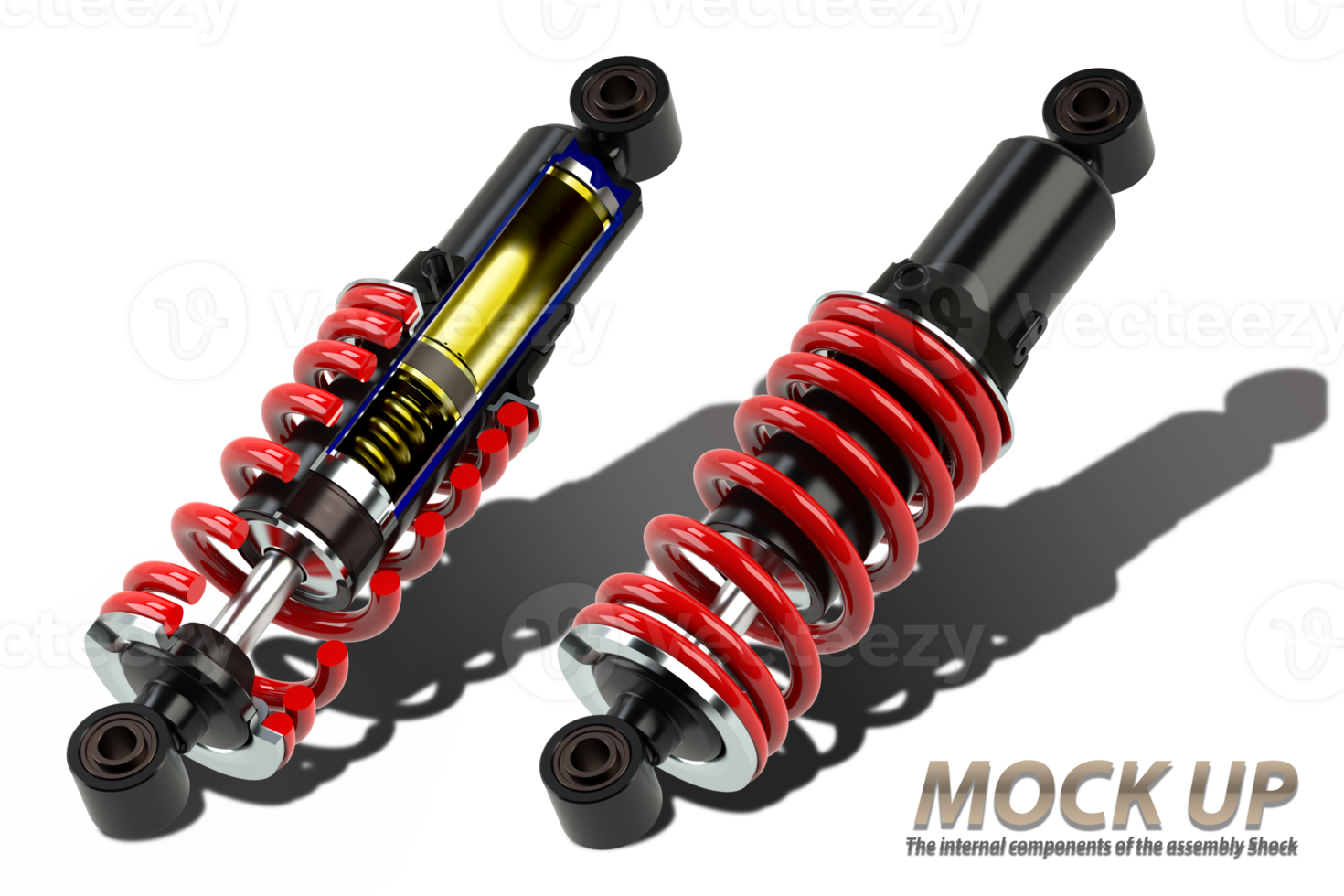 3D rendering shock absorbers used as an illustration for an advertisement png