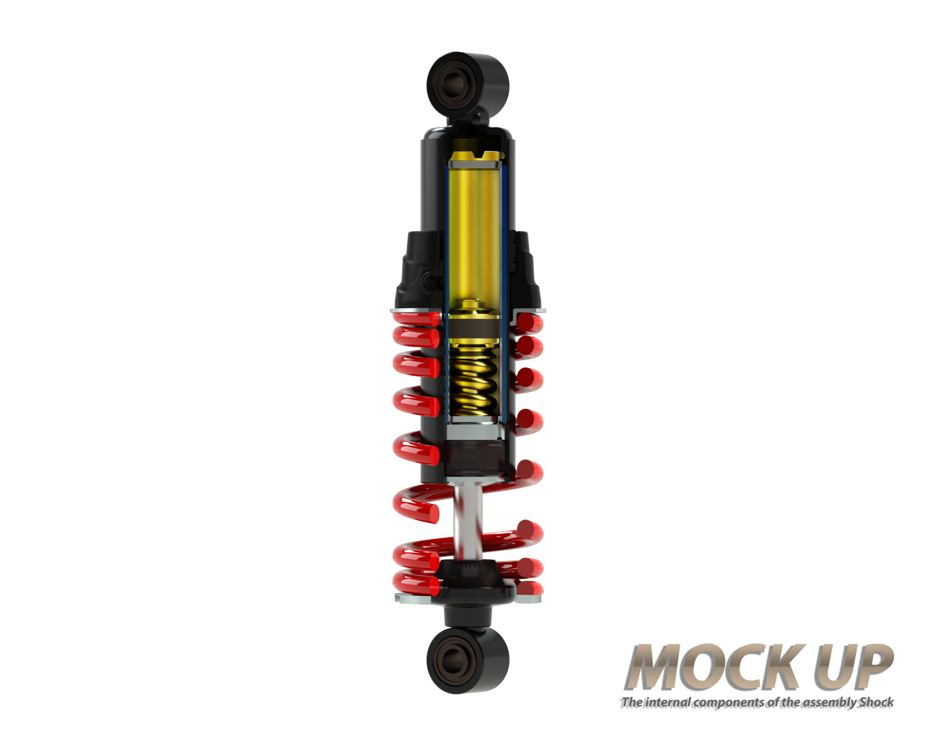 3D rendering shock absorbers used as an illustration for an
