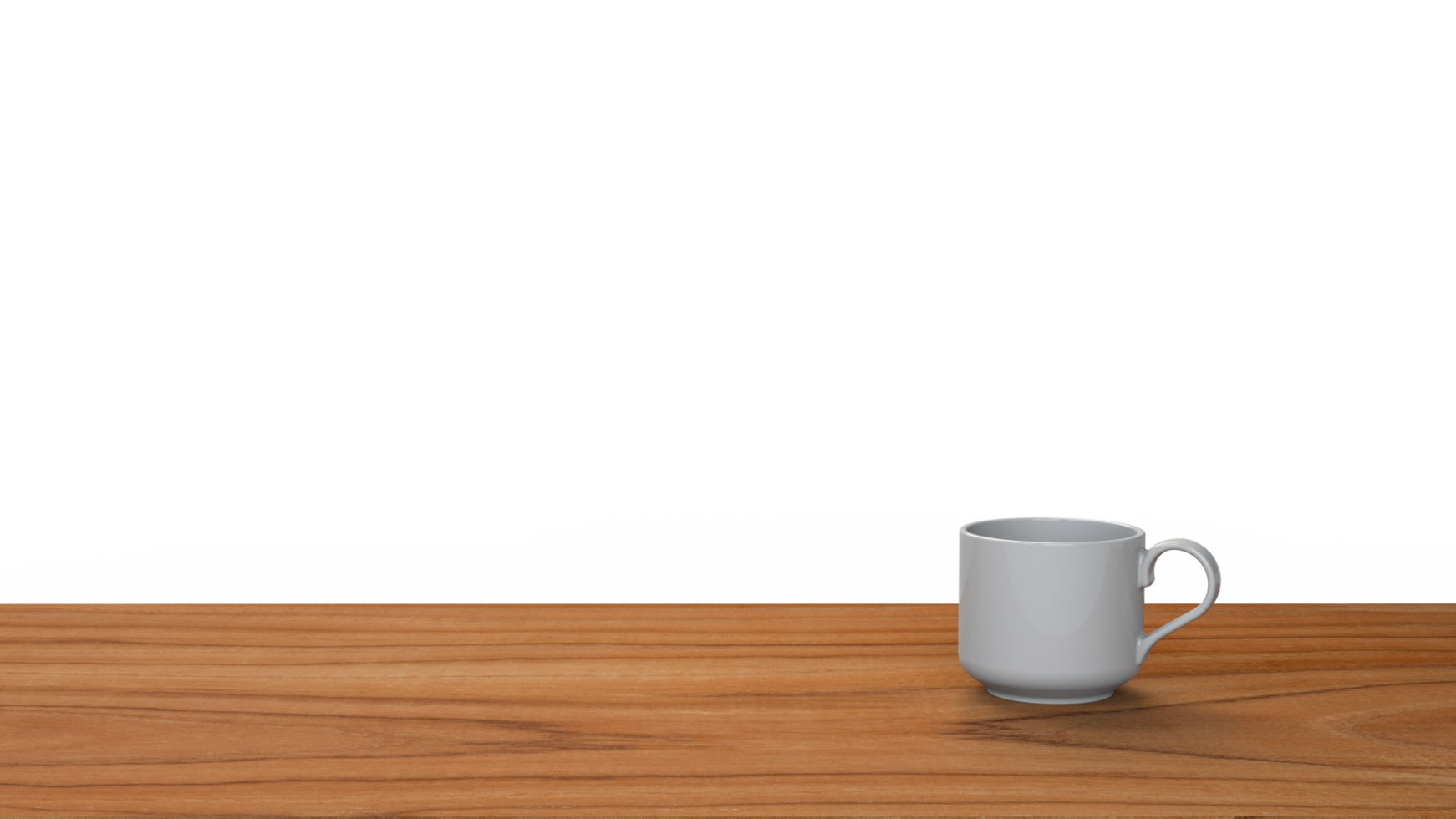 3D rendering coffee mug on wooden table png