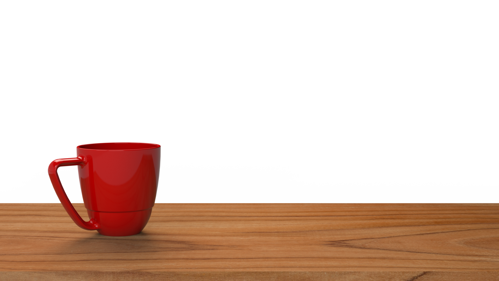 3D rendering coffee mug on wooden table png