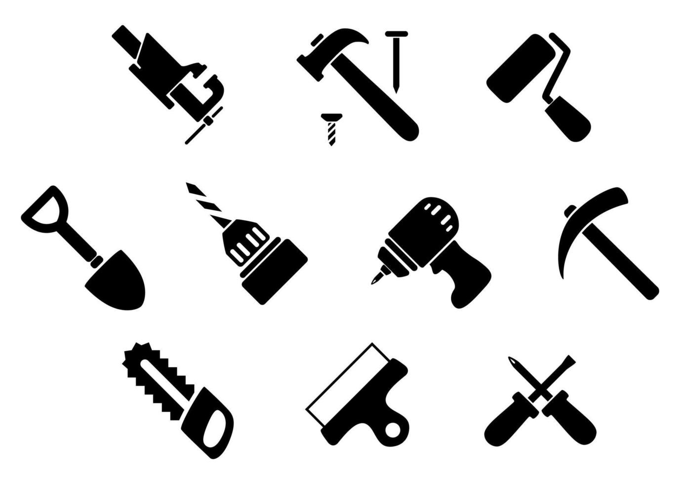 Hand tools and instruments icons vector