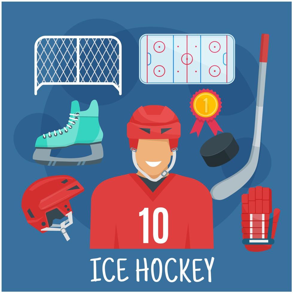 Ice hockey symbol for winter sports games design vector