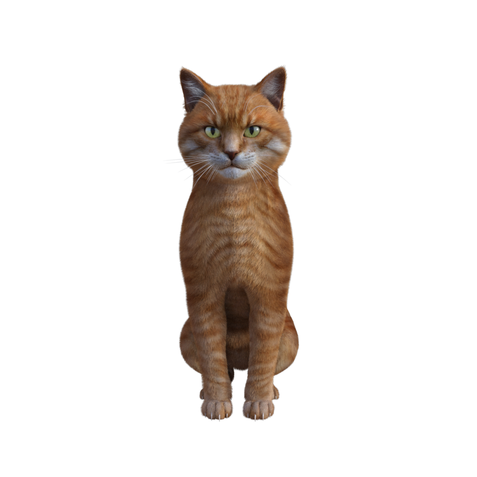 renderização em 3d de gato fofo png