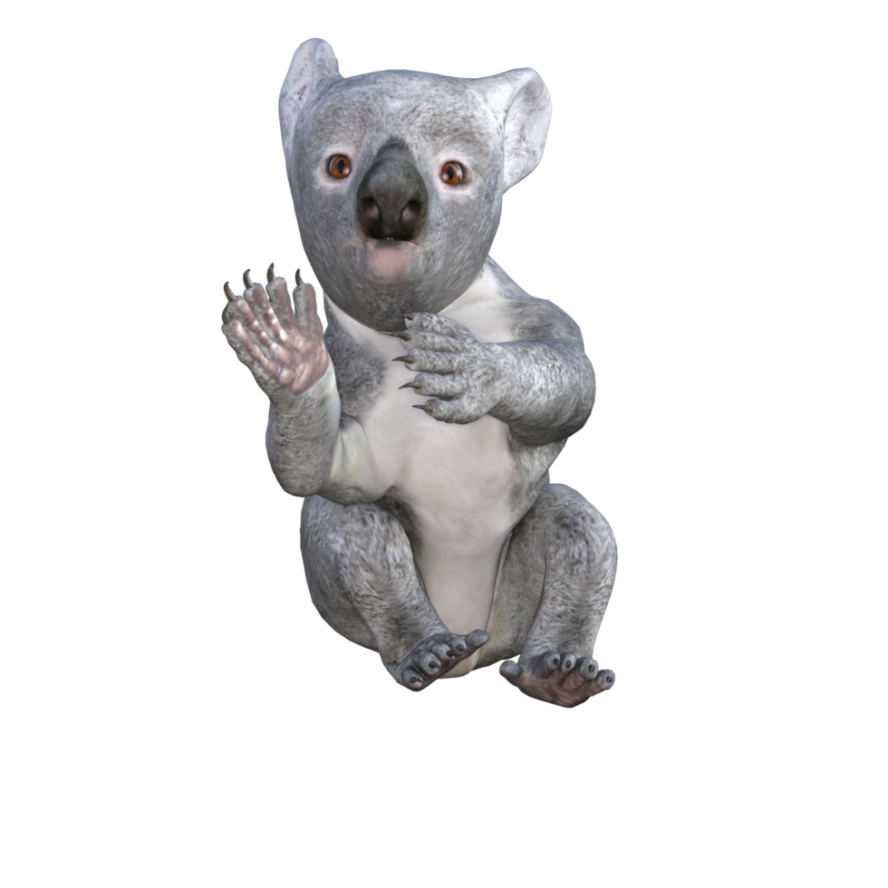 linda representación 3d de koala png