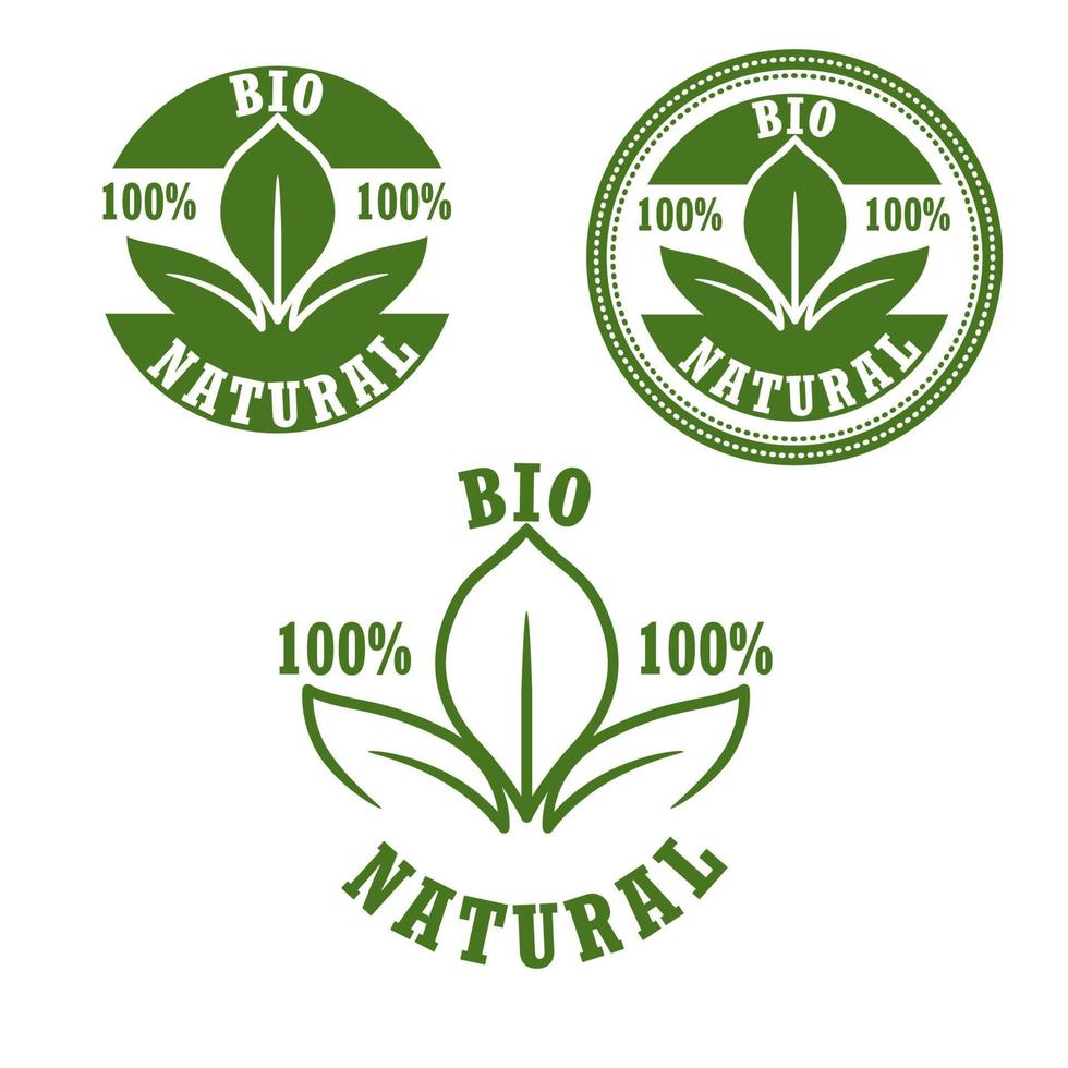 conjunto de etiquetas bio verdes naturales vector