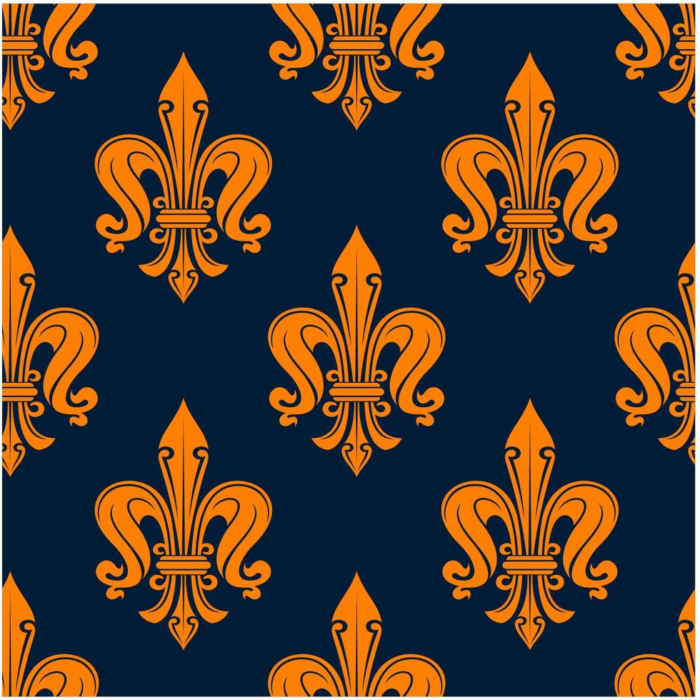 seamless, patrón floral, de, naranja, lirios vector