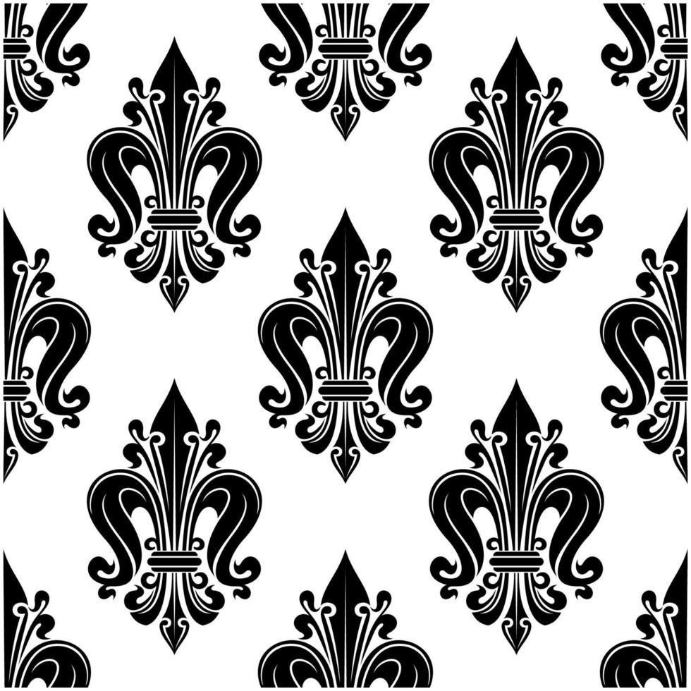 Floral seamless pattern with fleur-de-lis motif vector