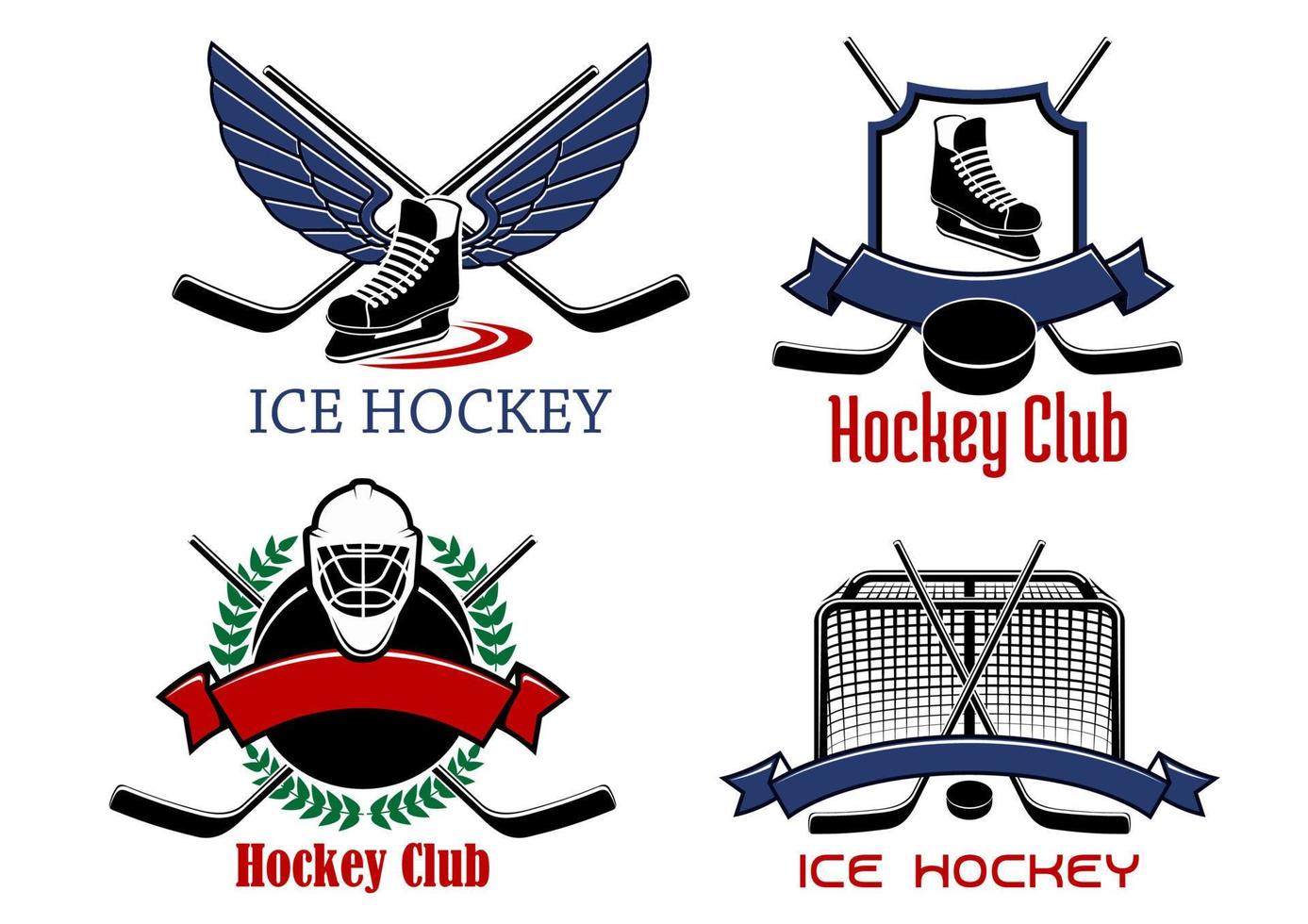 insignias e iconos de hockey sobre hielo vector